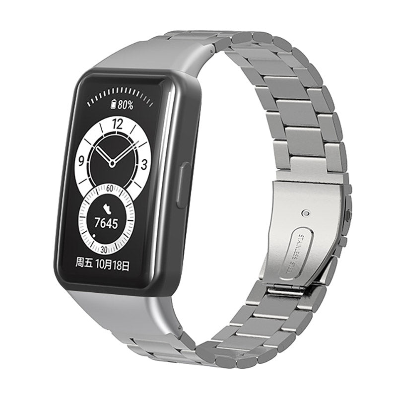 Replacement Watch Band Stainless Steel Three Beads Solid Watchband for Huawei Honor 6 Huawei Band 6 Replacement Watch Band Stainless Steel Three Beads Solid Watchband for Huawei Honor 6 Huawei Band 6